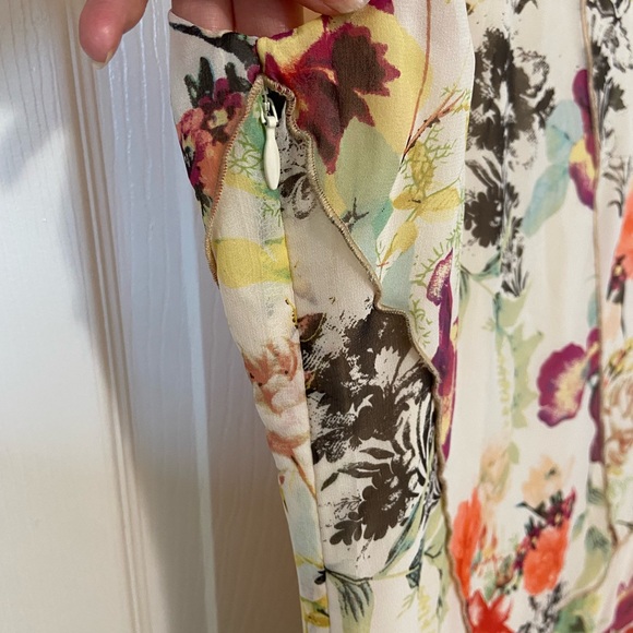 Sundance 100% Silk Floral Midi Length Sleeveless Summer Dress Size 6 Flaw - Picture 8 of 13